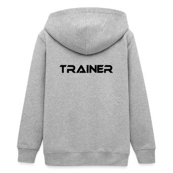 Trainer - Teenager Organic Kapuzenjacke Mini Cultivator von Stanley/Stella - Grau meliert - Hinten - AI Model Teenager Male light (155cm)