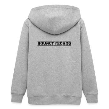 Bouncy Techno - Teenager Organic Kapuzenjacke Mini Cultivator von Stanley/Stella - Grau meliert - Hinten - AI Model Teenager Male light (155cm)