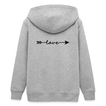 love fléchette tendance cadeau amour amour - Veste à capuche ado bio Stanley/Stella - gris chiné - Dos - AI Model Teenager Male light (155cm)