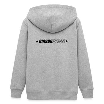 Masse Phase - Teenager Organic Kapuzenjacke Mini Cultivator von Stanley/Stella - Grau meliert - Hinten - AI Model Teenager Male light (155cm)