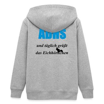 ADHS Eichhörnchen Geschenk - Teenager Organic Kapuzenjacke Mini Cultivator von Stanley/Stella - Grau meliert - Hinten - AI Model Teenager Male light (155cm)