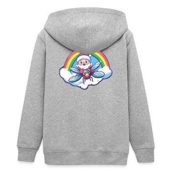 Libelle Weihnachtsmann Weihnachten - Teenager Organic Kapuzenjacke Mini Cultivator von Stanley/Stella - Grau meliert - Hinten - AI Model Teenager Male light (155cm)