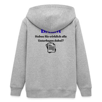 BALM Bureau fédéral de la logistique et de la mobilité - Veste à capuche ado bio Stanley/Stella - gris chiné - Dos - AI Model Teenager Male light (155cm)