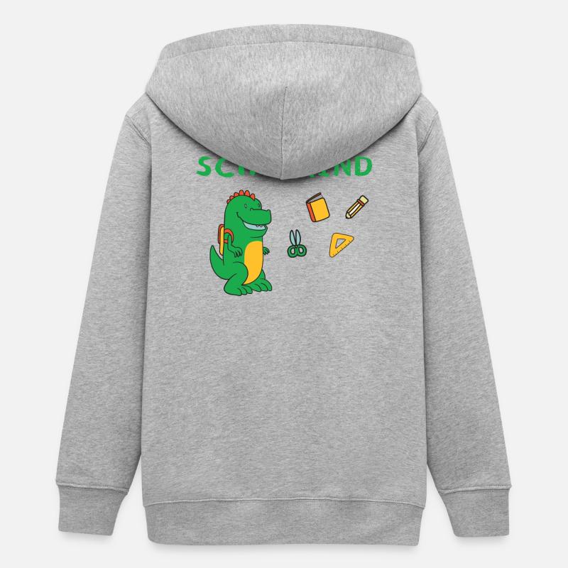 L’écolier Dino 2023 avec équipement - Veste à capuche ado bio Stanley/Stella - gris chiné