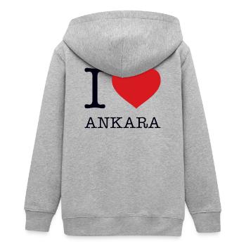 I LOVE ANKARA - Teenager Organic Kapuzenjacke Mini Cultivator von Stanley/Stella - Grau meliert - Hinten - AI Model Teenager Male light (155cm)