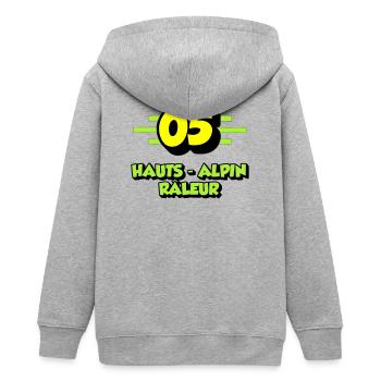 Hochalpiner Nörgler - Teenager Organic Kapuzenjacke Mini Cultivator von Stanley/Stella - Grau meliert - Hinten - AI Model Teenager Male light (155cm)