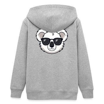 Weißer Koala Cartoon Schwarze Brille - Teenager Organic Kapuzenjacke Mini Cultivator von Stanley/Stella - Grau meliert - Hinten - AI Model Teenager Male light (155cm)