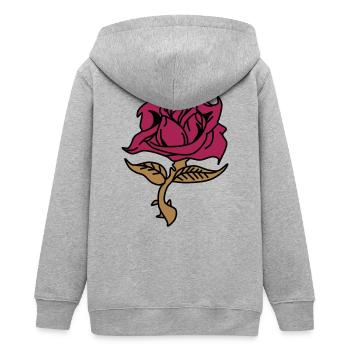 Rose (Blume) - Teenager Organic Kapuzenjacke Mini Cultivator von Stanley/Stella - Grau meliert - Hinten - AI Model Teenager Male light (155cm)