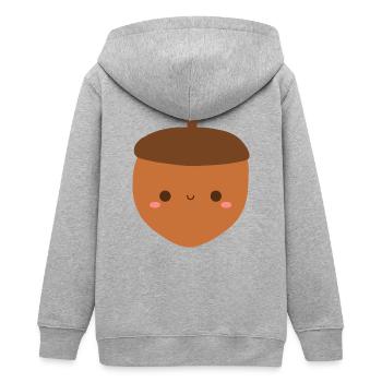 Kawaii Eichel Illustration für Bekleidung - Teenager Organic Kapuzenjacke Mini Cultivator von Stanley/Stella - Grau meliert - Hinten - AI Model Teenager Male light (155cm)
