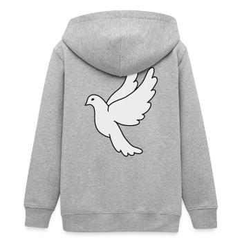 Silhouette de la colombe blanche - Veste à capuche ado bio Stanley/Stella - gris chiné - Dos - AI Model Teenager Male light (155cm)