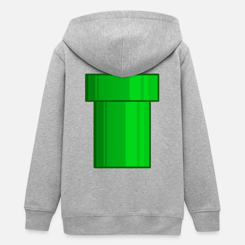 Tube vert Pixel - Veste à capuche ado bio Stanley/Stella - gris chiné