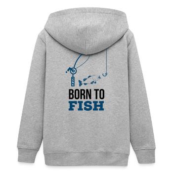 Born to fish - Veste à capuche ado bio Stanley/Stella - gris chiné - Dos - AI Model Teenager Male light (155cm)