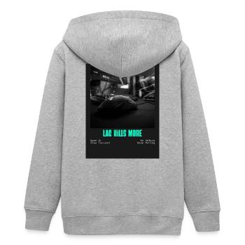 Le lag tue plus de proverbes sur le jeu au néon - Veste à capuche ado bio Stanley/Stella - gris chiné - Dos - AI Model Teenager Male light (155cm)