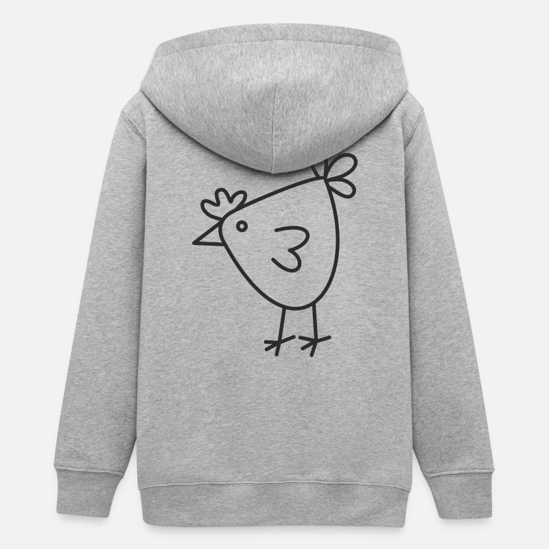 Dessin animé Joyeuse Poule - Veste à capuche ado bio Stanley/Stella - gris chiné