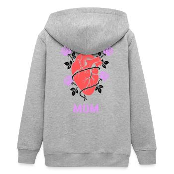 Anatomisches Herz Rosen Mom - Teenager Organic Kapuzenjacke Mini Cultivator von Stanley/Stella - Grau meliert - Hinten - AI Model Teenager Male light (155cm)