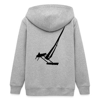 catamaran - Veste à capuche ado bio Stanley/Stella - gris chiné - Dos - AI Model Teenager Male light (155cm)