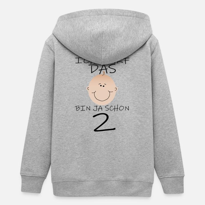 2e anniversaire garçon - Veste à capuche ado bio Stanley/Stella - gris chiné