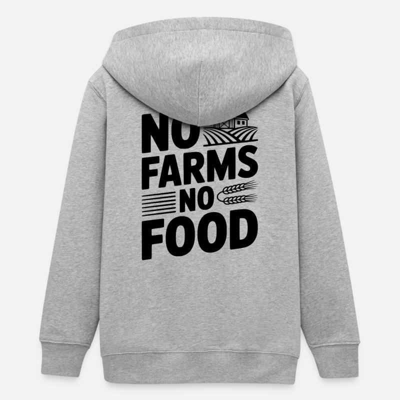 Pas de fermes, pas de nourriture - Veste à capuche ado bio Stanley/Stella - gris chiné