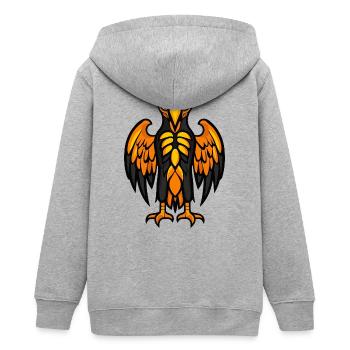 Aigle Oiseau Halloween Zombie - Veste à capuche ado bio Stanley/Stella - gris chiné - Dos - AI Model Teenager Male light (155cm)