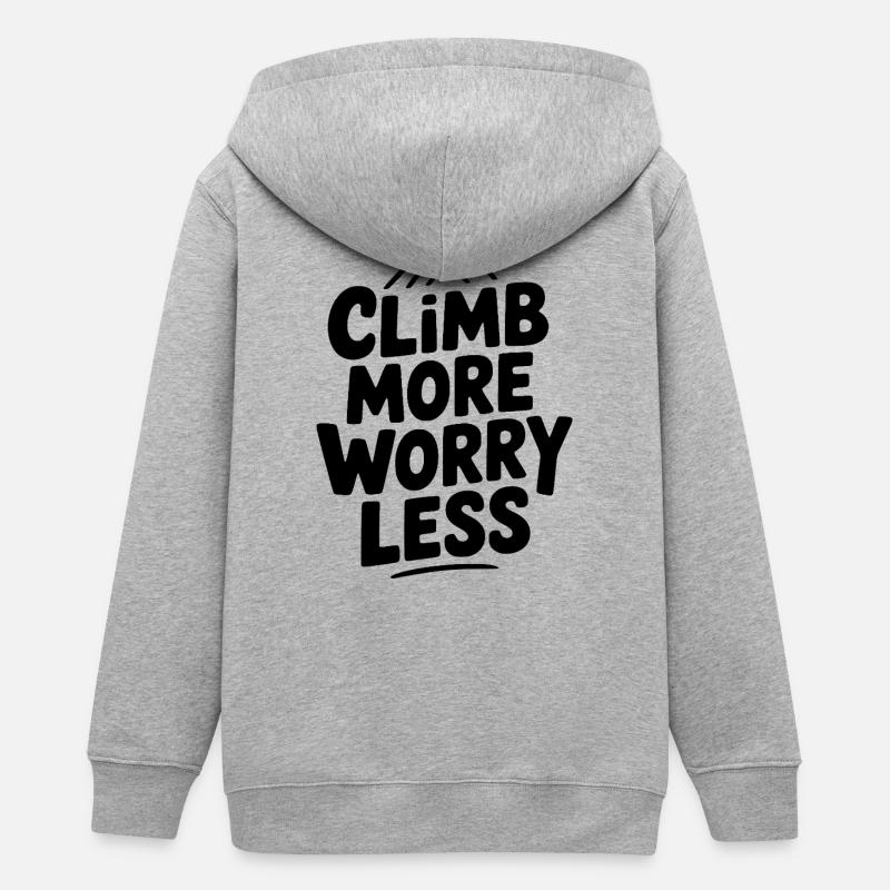 Grimpez plus, inquiétez-vous moins - Veste à capuche ado bio Stanley/Stella - gris chiné
