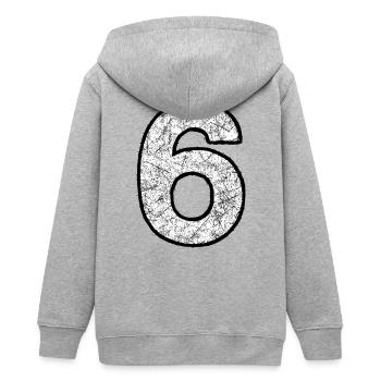 Sechs Ziffer mit Kratztextur - Teenager Organic Kapuzenjacke Mini Cultivator von Stanley/Stella - Grau meliert - Hinten - AI Model Teenager Male light (155cm)