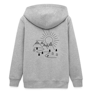 Ski - Teenager Organic Kapuzenjacke Mini Cultivator von Stanley/Stella - Grau meliert - Hinten - AI Model Teenager Male light (155cm)