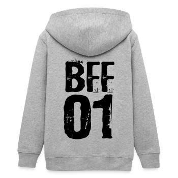 Best Friends forever BFF 01 02 Freundschaft Freund - Teenager Organic Kapuzenjacke Mini Cultivator von Stanley/Stella - Grau meliert - Hinten - AI Model Teenager Male light (155cm)
