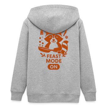 Witziger Waschbär Kochmütze Design - Teenager Organic Kapuzenjacke Mini Cultivator von Stanley/Stella - Grau meliert - Hinten - AI Model Teenager Male light (155cm)