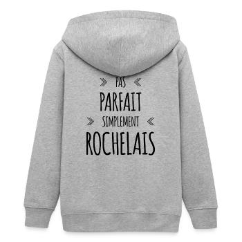 Nicht perfekt, einfach Rochelais - Teenager Organic Kapuzenjacke Mini Cultivator von Stanley/Stella - Grau meliert - Hinten - AI Model Teenager Male light (155cm)