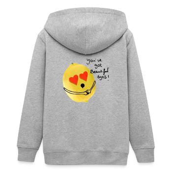 le citron aime vos yeux - Veste à capuche ado bio Stanley/Stella - gris chiné - Dos - AI Model Teenager Male light (155cm)