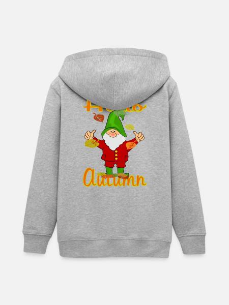 Wichtel Herbst - Teenager Organic Kapuzenjacke Mini Cultivator von Stanley/Stella - Grau meliert