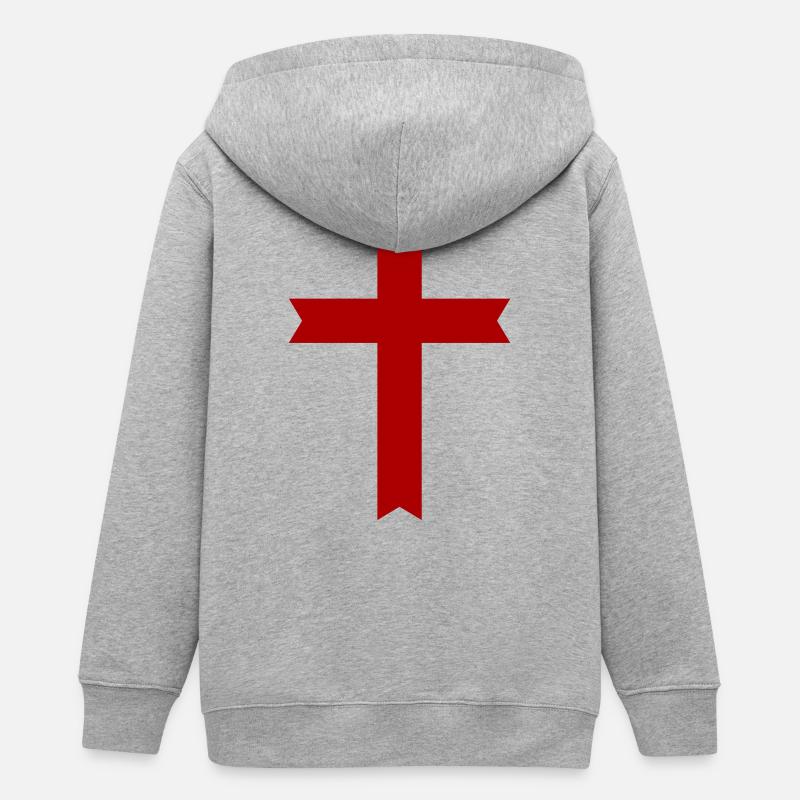 Croix - Veste à capuche ado bio Stanley/Stella - gris chiné