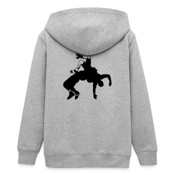 Ringer - Teenager Organic Kapuzenjacke Mini Cultivator von Stanley/Stella - Grau meliert - Hinten - AI Model Teenager Male light (155cm)