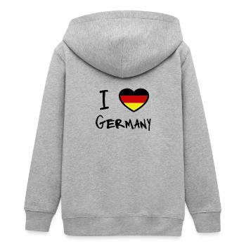 Germany - Teenager Organic Kapuzenjacke Mini Cultivator von Stanley/Stella - Grau meliert - Hinten - AI Model Teenager Male light (155cm)