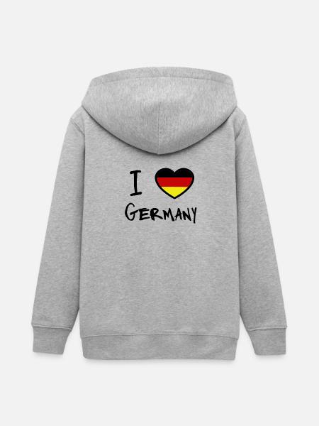 Germany - Teenager Organic Kapuzenjacke Mini Cultivator von Stanley/Stella - Grau meliert