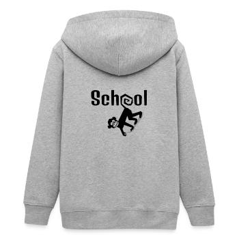 École - Veste à capuche ado bio Stanley/Stella - gris chiné - Dos - AI Model Teenager Male light (155cm)