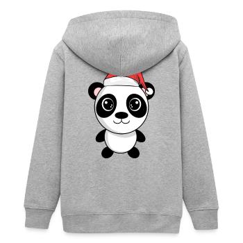 Panda Kuscheltier Weihnachten - Teenager Organic Kapuzenjacke Mini Cultivator von Stanley/Stella - Grau meliert - Hinten - AI Model Teenager Male light (155cm)