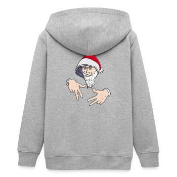 Cool Gangsta Hip Hop Main Rap Père Noël - Veste à capuche ado bio Stanley/Stella - gris chiné - Dos - AI Model Teenager Male light (155cm)