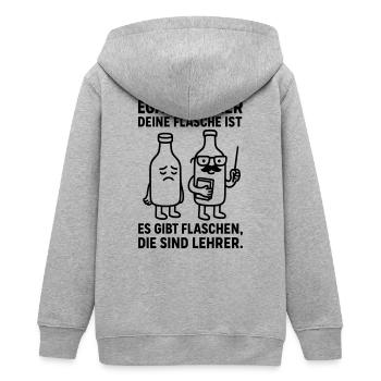 Blague sur le professeur vide de bouteille - Veste à capuche ado bio Stanley/Stella - gris chiné - Dos - AI Model Teenager Male light (155cm)