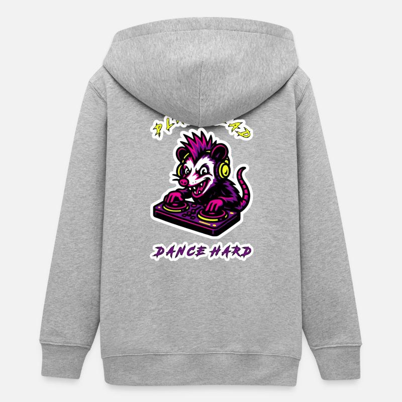 Play Dead Dance Hard Rat DJ - Veste à capuche ado bio Stanley/Stella - gris chiné