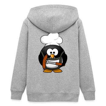Les aliments sucrés de cuisson barbecue Penguin - Veste à capuche ado bio Stanley/Stella - gris chiné - Dos - AI Model Teenager Male light (155cm)