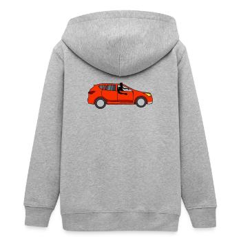 En voiture Simone - Veste à capuche ado bio Stanley/Stella - gris chiné - Dos - AI Model Teenager Male light (155cm)