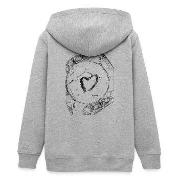 Herz - Teenager Organic Kapuzenjacke Mini Cultivator von Stanley/Stella - Grau meliert - Hinten - AI Model Teenager Male light (155cm)