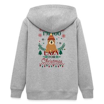 Lustiges Faultier zu faul für Weihnachten  - Teenager Organic Kapuzenjacke Mini Cultivator von Stanley/Stella - Grau meliert - Hinten - AI Model Teenager Male light (155cm)