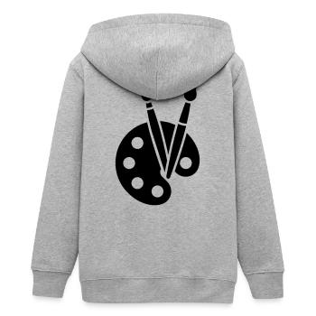 Malerei, Farbpalette, Pinsel, Kunst Symbol - Teenager Organic Kapuzenjacke Mini Cultivator von Stanley/Stella - Grau meliert - Hinten - AI Model Teenager Male light (155cm)