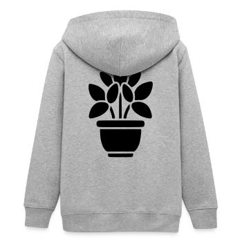 Flowerpot Houseplant Plant Mom Gardener - Teens Organic Zip-up Hoodie by Stanley/Stella - heather grey - Back - AI Model Teenager Male light (155cm)