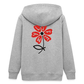 chrétienne - Veste à capuche ado bio Stanley/Stella - gris chiné - Dos - AI Model Teenager Male light (155cm)