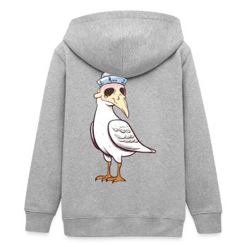 maritim Möwe Möwen Halloween Seefahrt - Teenager Organic Kapuzenjacke Mini Cultivator von Stanley/Stella - Grau meliert - Hinten - AI Model Teenager Male light (155cm)
