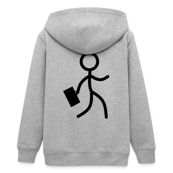 Stickman Business - Teenager Organic Kapuzenjacke Mini Cultivator von Stanley/Stella - Grau meliert - Hinten - AI Model Teenager Male light (155cm)