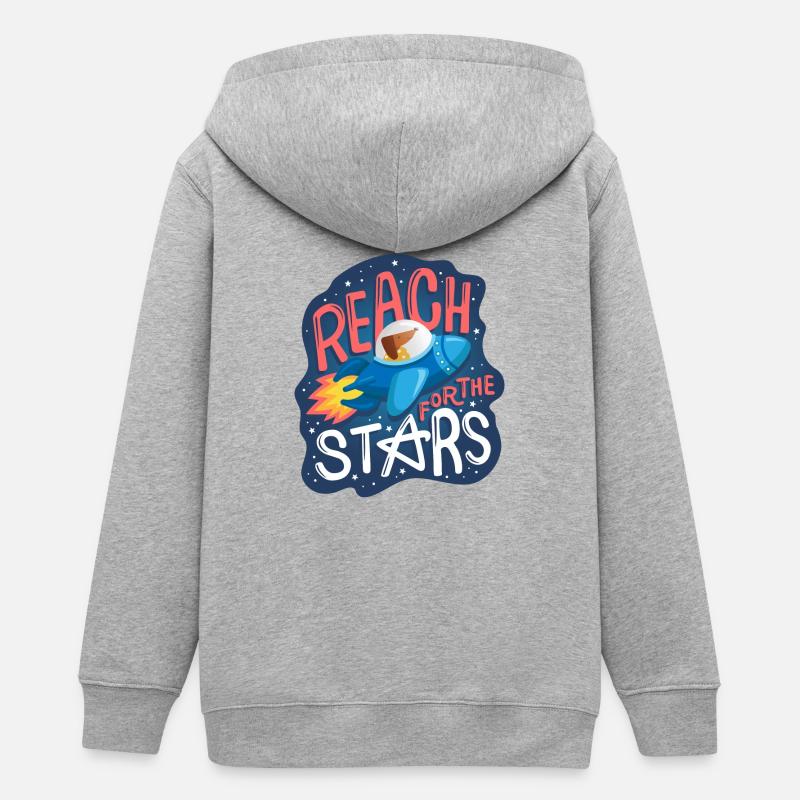 Atteindre les étoiles - Veste à capuche ado bio Stanley/Stella - gris chiné